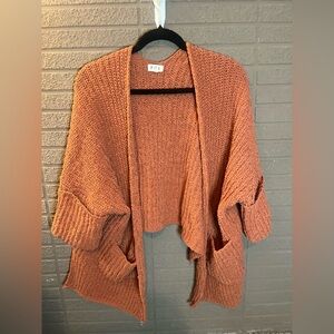 POL Rust Open-Front Sweater